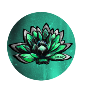 38mm Green Lotus Pin Badge